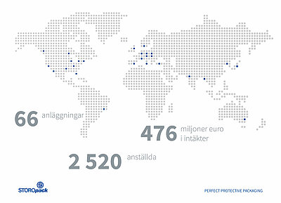 Weltkarte mit Zahlen zum Geschäftsjahr 2018